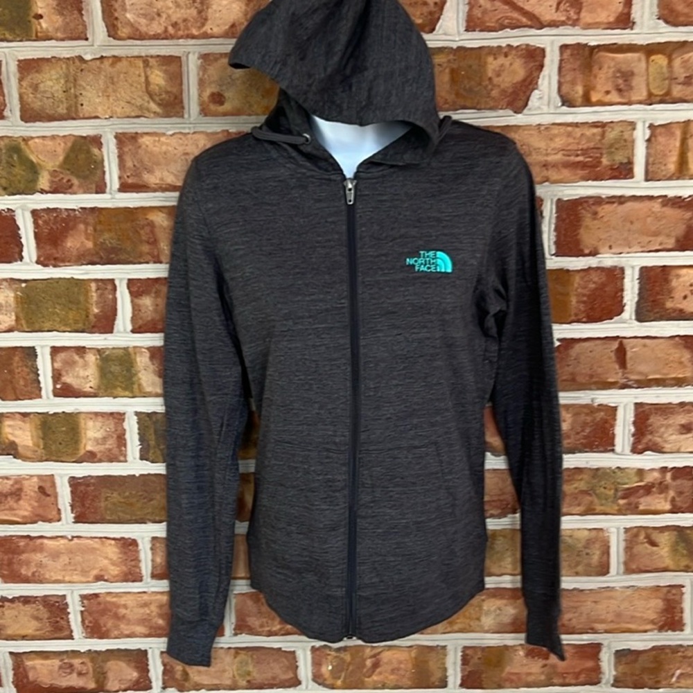 The North Face Dark Gray full Zip-Up Trails and Tribulations Hoodie. Small